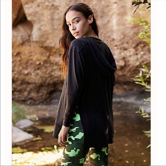 Free People Soul Circle Long Sleeve Top in Black Size XS