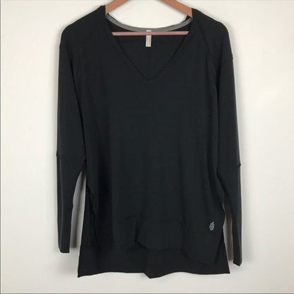 Free People Soul Circle Long Sleeve Top in Black Size XS