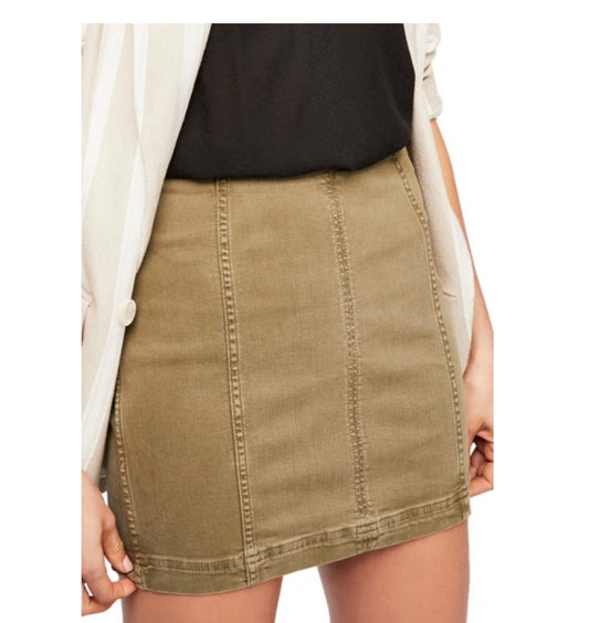 Free People Modern Femme Green Mini Skirt - 6