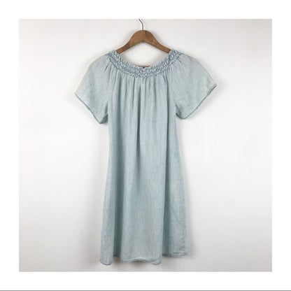 Anthropologie Michael Stars NWOT Off the Shoulder Chambray Dress Size XS