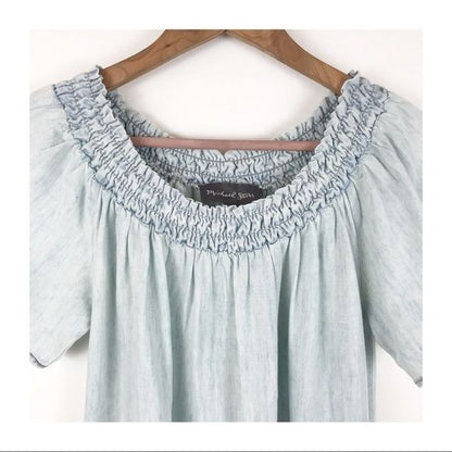 Anthropologie Michael Stars NWOT Off the Shoulder Chambray Dress Size XS