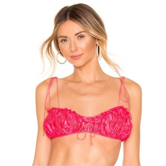 For Love & Lemons Avalon Tie Strap Bra Top in Flamenco Size Small
