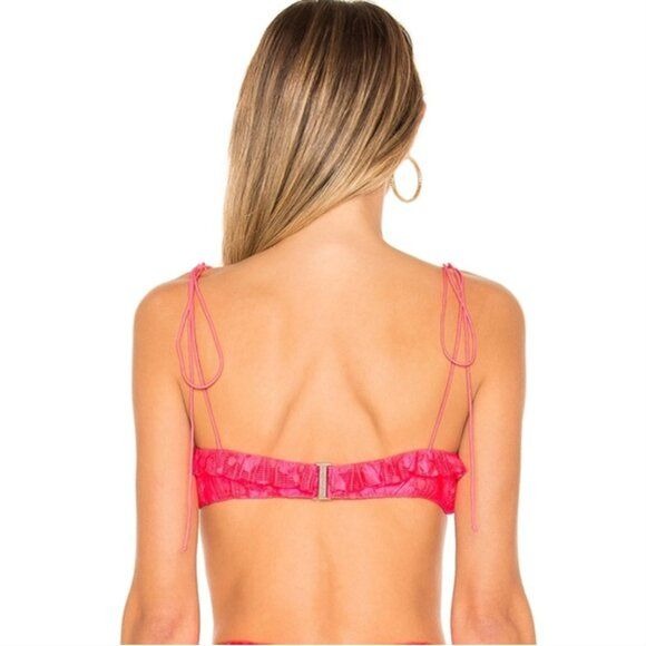 For Love & Lemons Avalon Tie Strap Bra Top in Flamenco Size Small