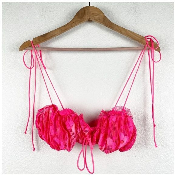 For Love & Lemons Avalon Tie Strap Bra Top in Flamenco Size Small