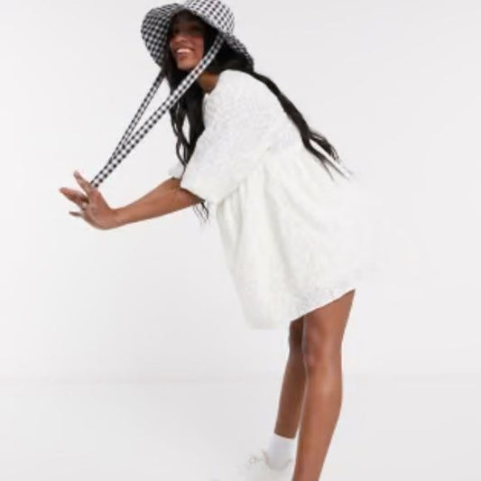 Asos White Babydoll Dress Size XS