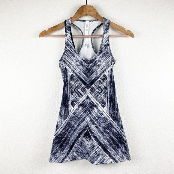 Lululemon Cool Racerback Heat Wave White Black Size 2