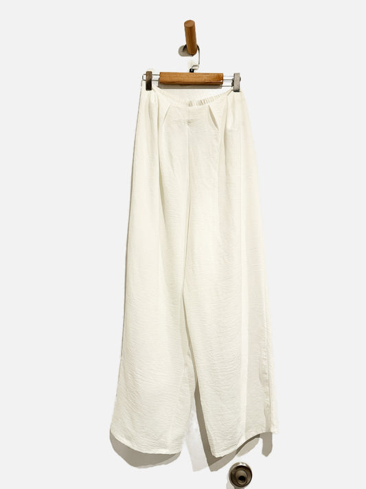Zara White Crepe Pants - Small