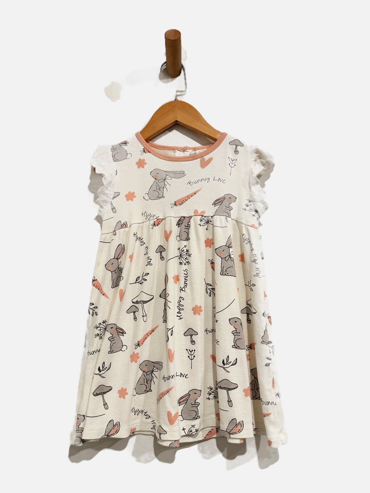 Tesa Baby White Bunny Dress - 4T