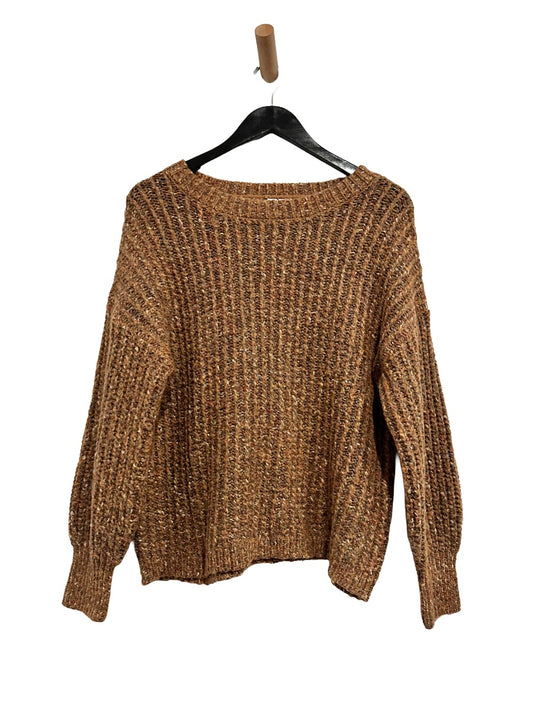 Like Love Brown Marled Cable Knit Sweater - Large