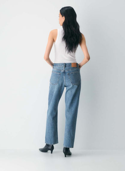 Denim Forum The '90s Marlo Hi-Rise Baggy Jean in 5 Yrs Kiss N Tell Bleu - 25