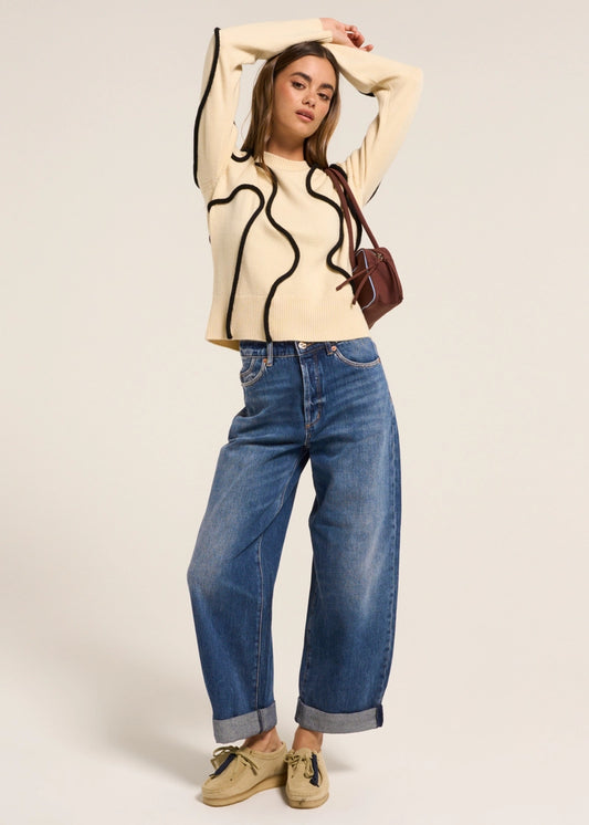NWT Rolla's Gigi Barrel Jeans in Paris Texas Turn Up - 30