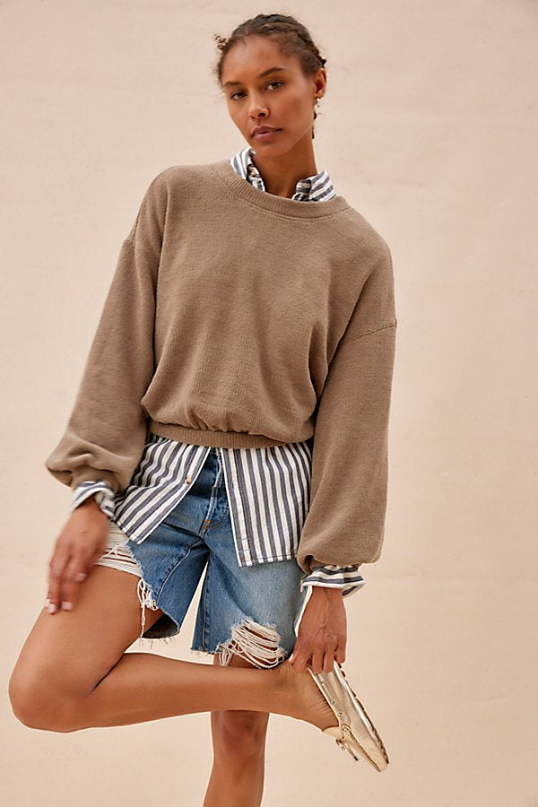 Free People Beach Happy Pullover in Nilla Cream - Small