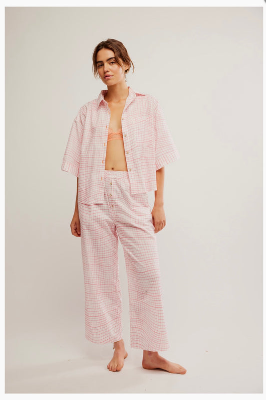 Free People Summer Sleeper Printed Set in Strawberry Shortcake