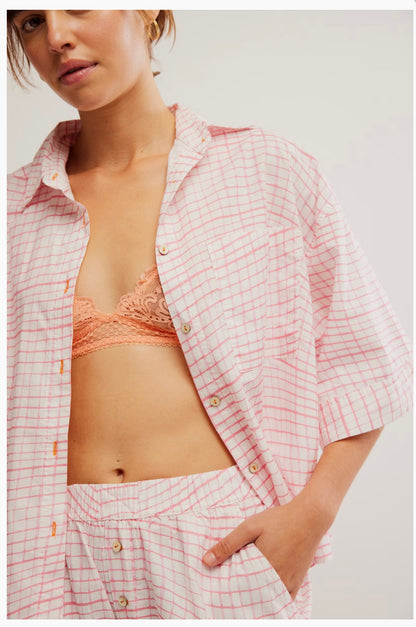 Free People Summer Sleeper Printed Set in Strawberry Shortcake