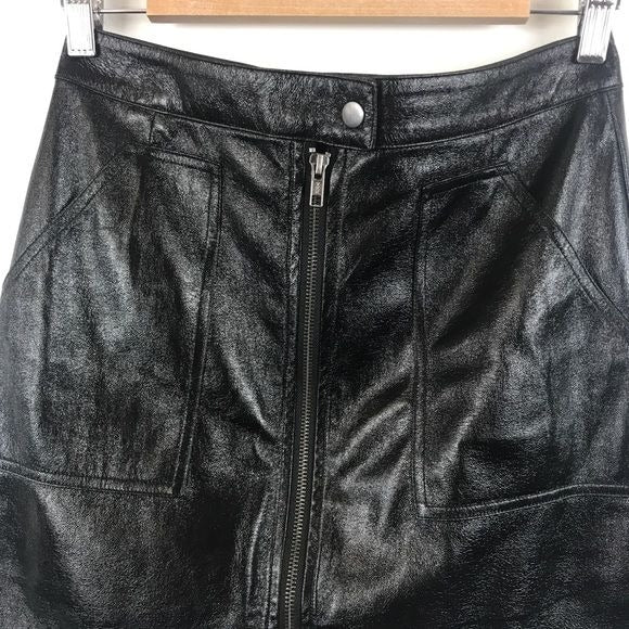 Minkpink Coyote Shine Vegan Leather Mini Skirt Size Small