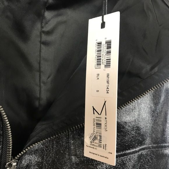 Minkpink Coyote Shine Vegan Leather Mini Skirt Size Small