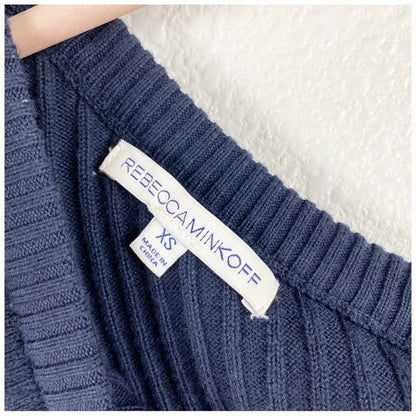 Rebecca Minkoff Ava Navy One Shoulder Sweater Size XS