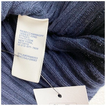 Rebecca Minkoff Ava Navy One Shoulder Sweater Size XS