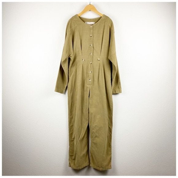 Asos cord relaxed boilersuit in khaki Size UK 10/ US 6