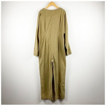 Asos cord relaxed boilersuit in khaki Size UK 10/ US 6