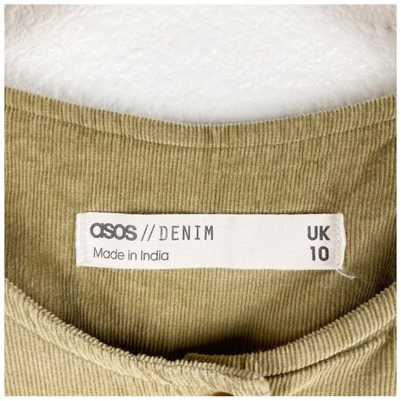 Asos cord relaxed boilersuit in khaki Size UK 10/ US 6