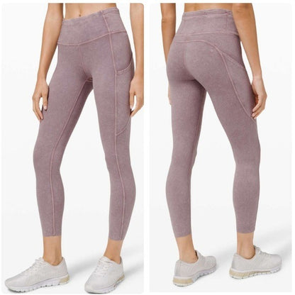 Lululemon Fast and Free Tight II 25" Ice Wash Violet Verbena Size 4