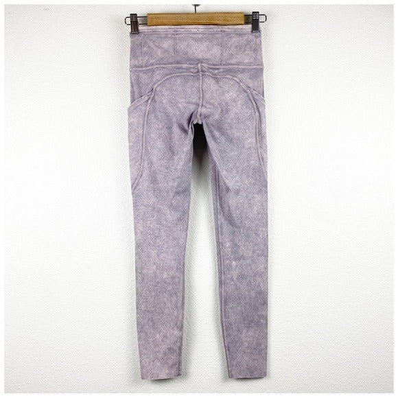 Lululemon Fast and Free Tight II 25" Ice Wash Violet Verbena Size 4