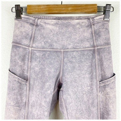 Lululemon Fast and Free Tight II 25" Ice Wash Violet Verbena Size 4