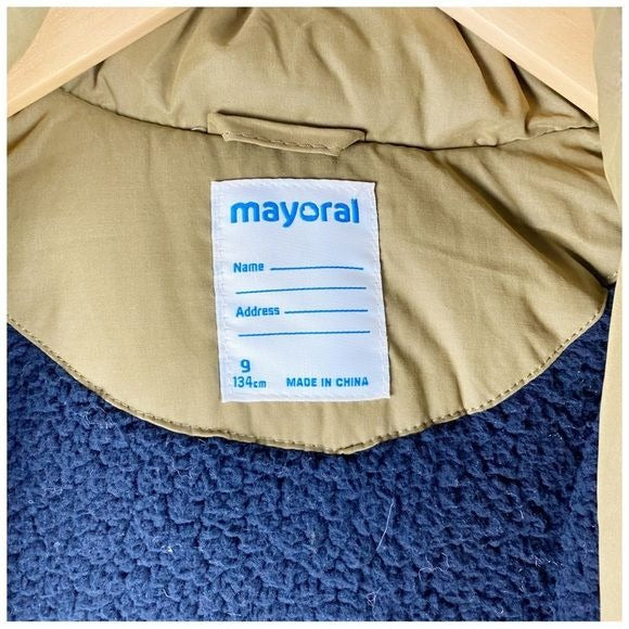 Mayoral Boys Olive Puffer Jacket Size 9