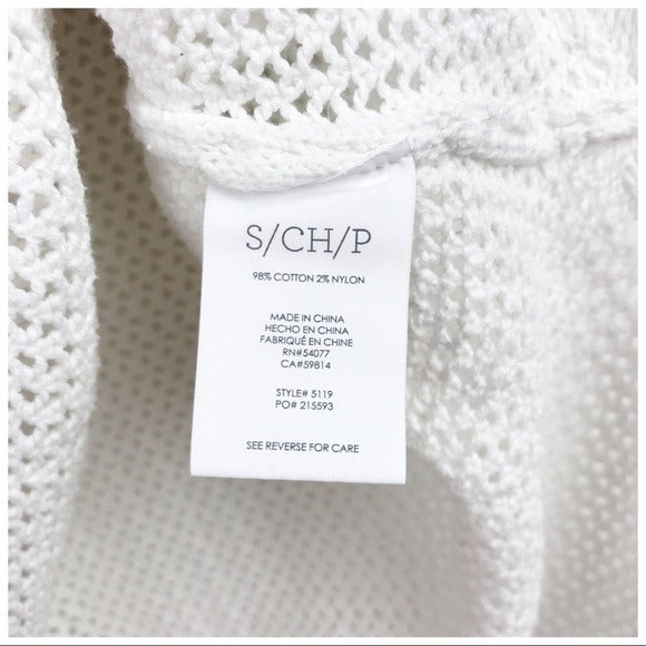 CAbi White Summer Vest Crochet Tank - Small