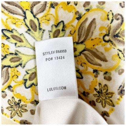 Lulus Dandy Lion Yellow Print Shift Dress Size Small