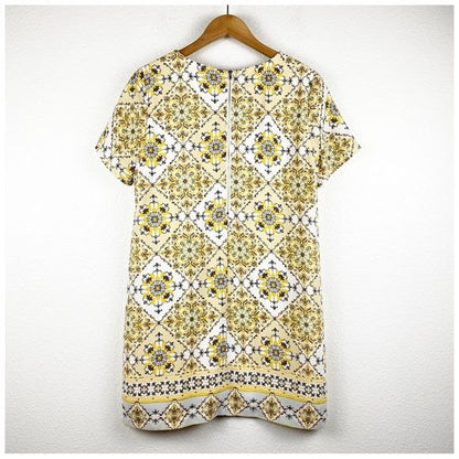 Lulus Dandy Lion Yellow Print Shift Dress Size Small