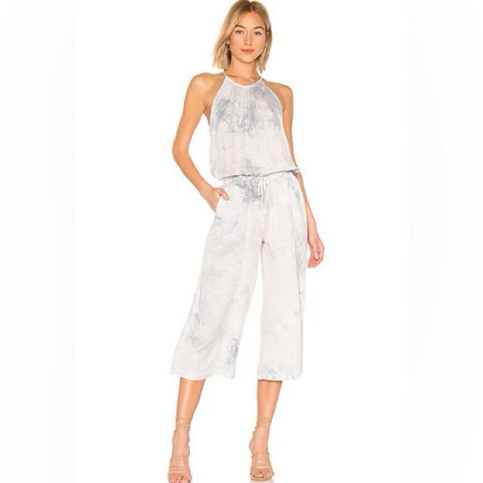 Anthropologie Cloth & Stone Gray Tie Dye Jumpsuit Size XS
