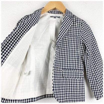 Bonpoint Navy & White Gingham Blazer Size 6