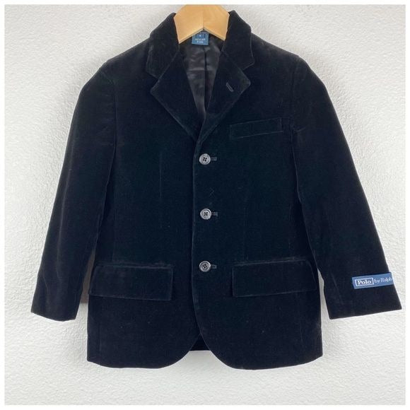 Polo by Ralph Lauren Kids Black Velvet Blazer Size 5