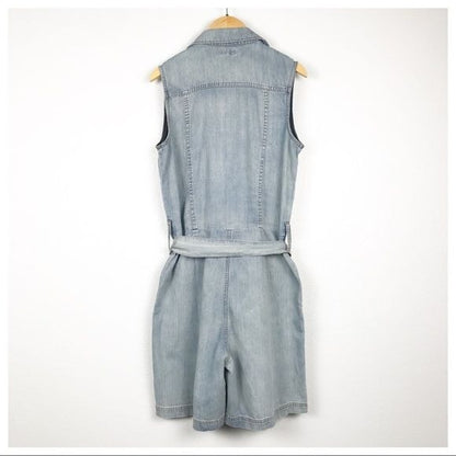 Faherty Cotton & Hemp Nonstretch Denim Utility Romper Size XS