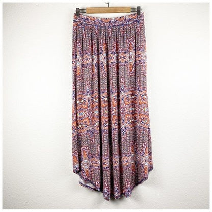 Anthropologie Postmark Handkerchief Hem Printed Maxi Skirt Size Small