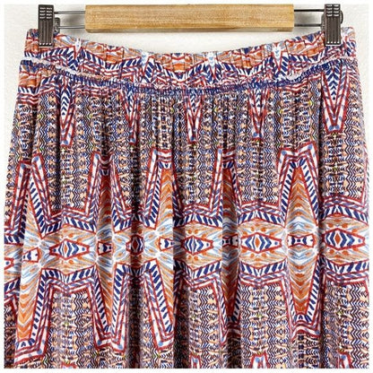 Anthropologie Postmark Handkerchief Hem Printed Maxi Skirt Size Small