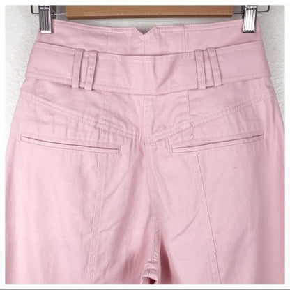 Tularosa NWT Barrett High Waist Denim Button Fly Front Pant Blush Pink Size XS