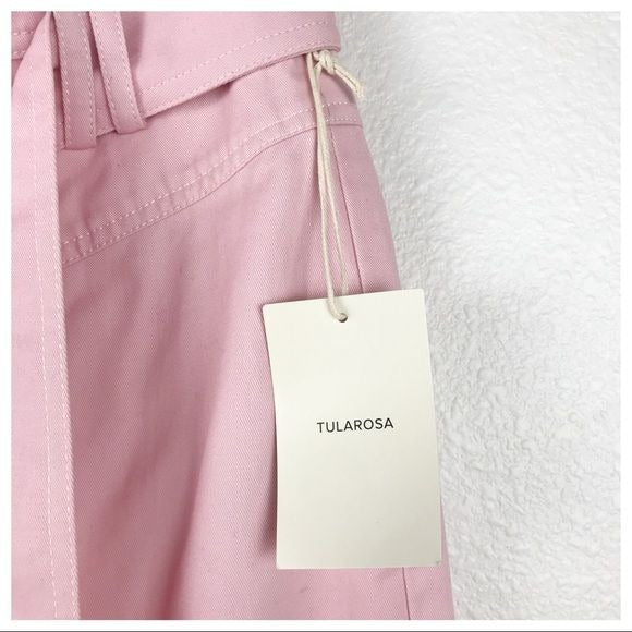 Tularosa NWT Barrett High Waist Denim Button Fly Front Pant Blush Pink Size XS