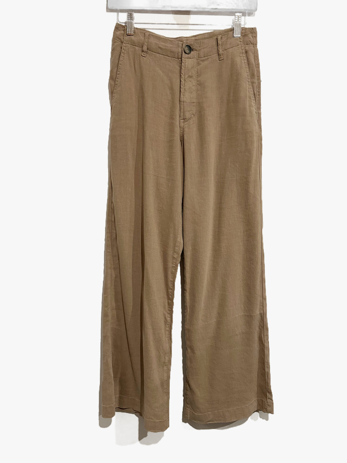 Kut Meg Linen Blend Wide Leg Pants in Khaki - 0