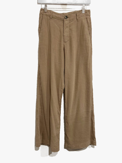 Kut Meg Linen Blend Wide Leg Pants in Khaki - 0