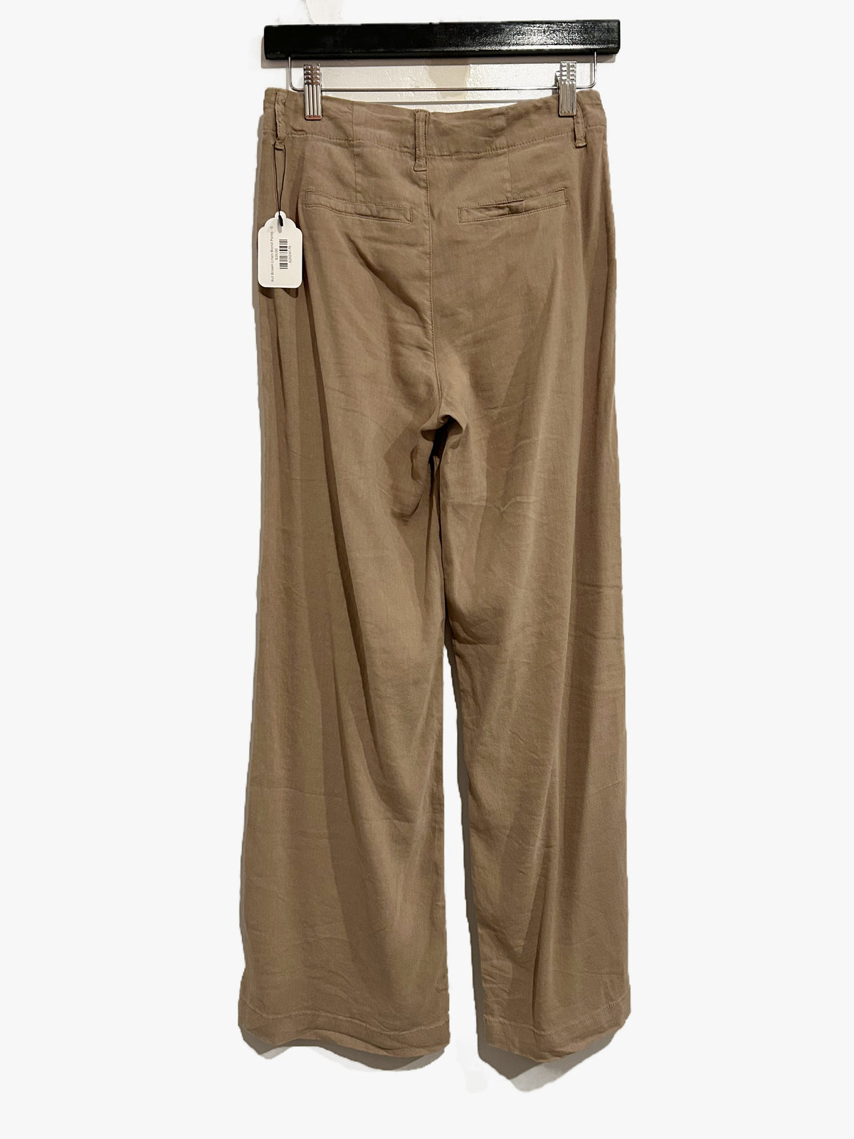 Kut Meg Linen Blend Wide Leg Pants in Khaki - 0