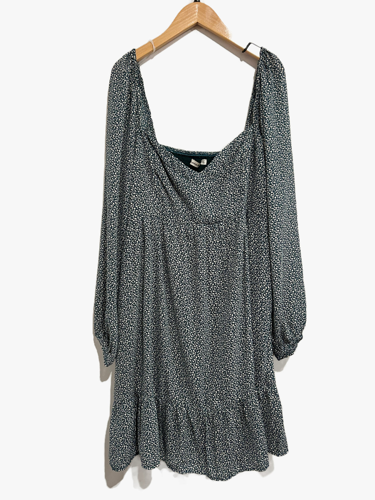 Abercrombie & Fitch Green Floral LS Mini Dress - LT