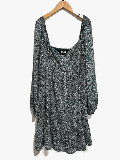 Abercrombie & Fitch Green Floral LS Mini Dress - LT