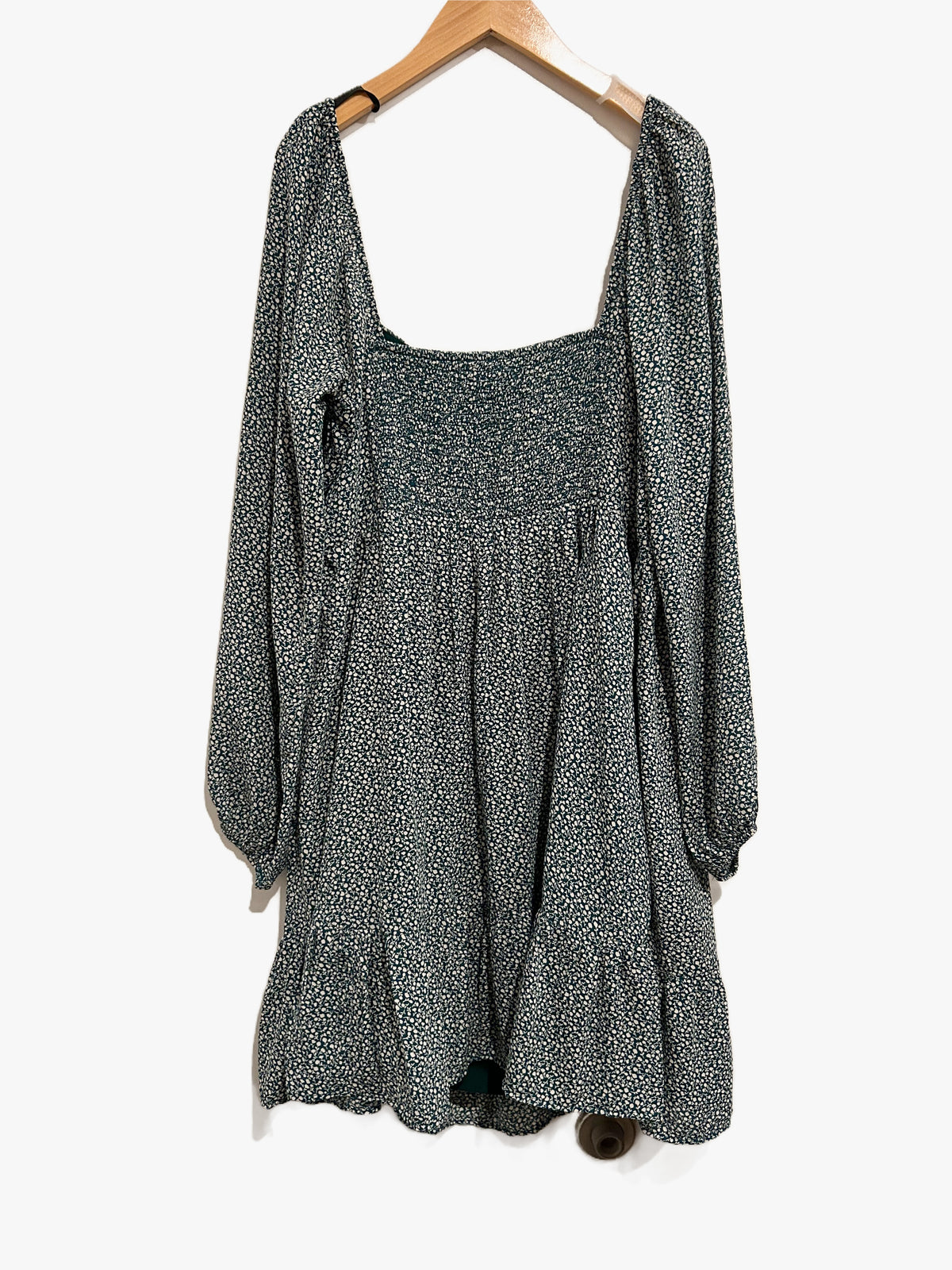 Abercrombie & Fitch Green Floral LS Mini Dress - LT