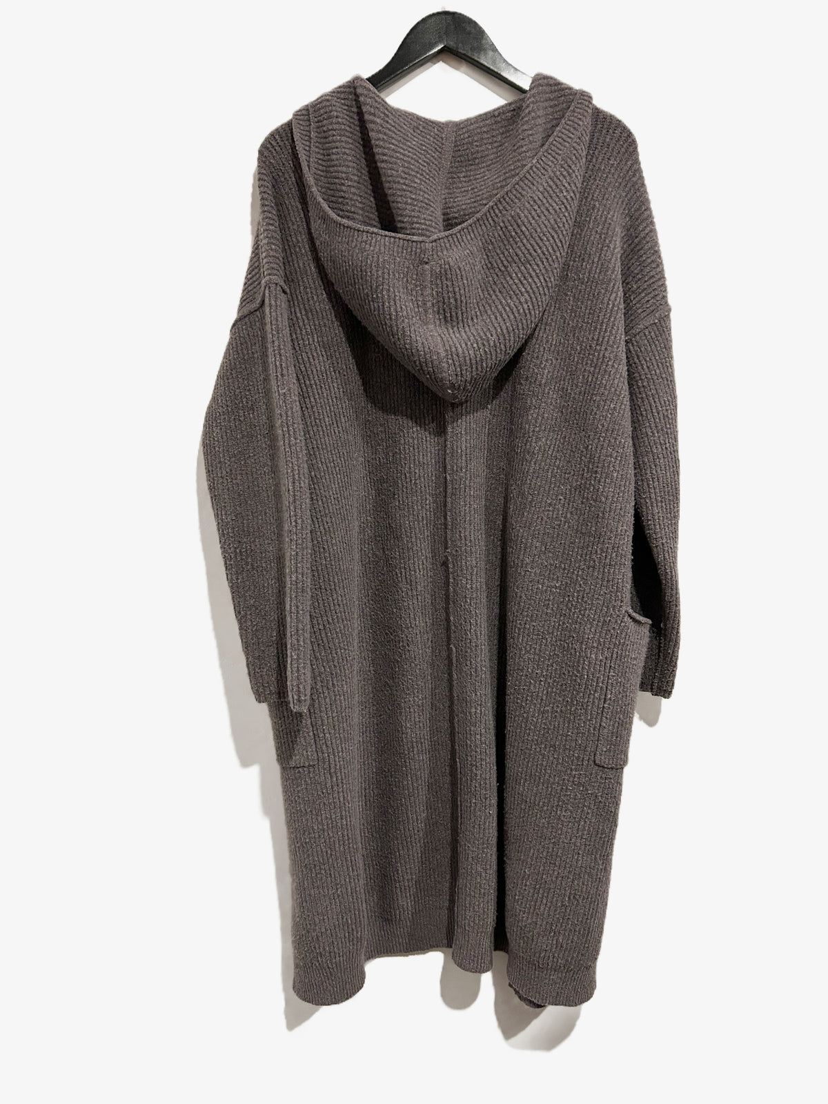 Anthropologie Pilcro Gray Ribbed Hooded Duster - Large