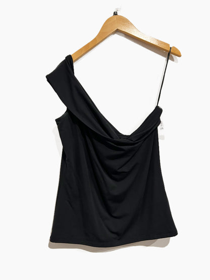 Abercrombie & Fitch Black One Shoulder Tank - Large