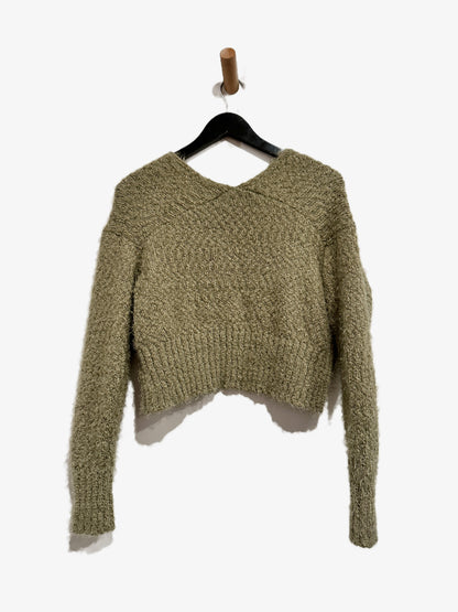 LA Hearts Green Fuzzy Cardigan - Small