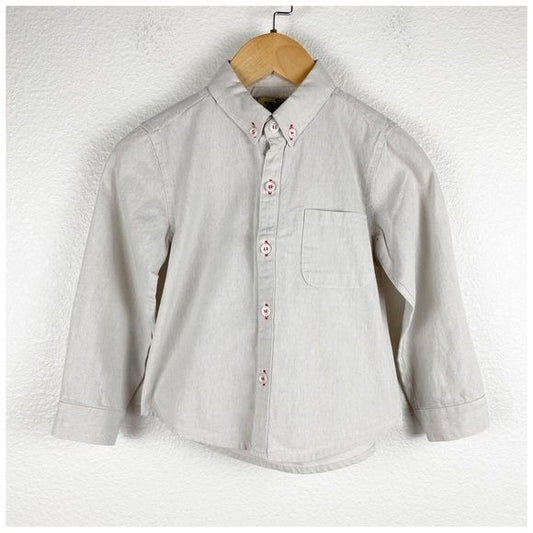 Tom & Drew Kids Gray Button Down Long Sleeve Shirt Size 5